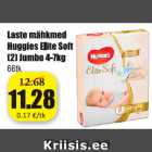 Laste mähkmed Huggies Elite Soft (2) Jumbo 4-7 KG, 66 TK