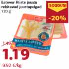 Allahindlus - Estover Hiirte juustu
rebitavad juustupulgad
120 g