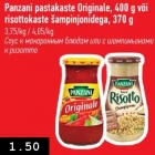 Allahindlus - Panzani pastakaste Originale, 400 g või risottokaste šampinjonidega, 370 g