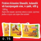 Allahindlus - Friskes kiisueine lihavalik, kalavalik või kassipoegade eine, 4-pakk, 400 g