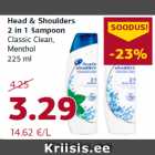 Allahindlus - Head & Shoulders
2 in 1 šampoon