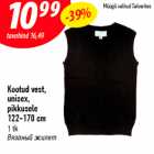 Kootud vest, unisex,
pikkusele