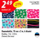 Raamatukile, 70 cm x 2 m, 6 disaini
Bradley, 1 tk, 1,25/m