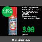 Allahindlus - KIWI JALATSITE
NIISKUSEKAITSE
AEROSOOLIGA
200ML