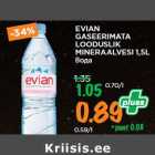 Allahindlus - EVIAN
GASEERIMATA
LOODUSLIK
MINERAALVESI 1,5L