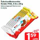 Šokolaadibatoonike
Kinder Milk, 5 tk x 28 g
