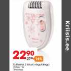 Allahindlus - Epilaator, 2 kiirust, võrgutoitega
Philips, 1 tk