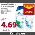 Allahindlus - Head&Shoulders
2 in 1 šampoon