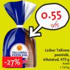 Allahindlus - Leibur Tallinna
peenleib,
viilutatud, 475 g