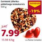 Allahindlus - Germund jõhvikapähklisegu
kinkekorvis
500 g