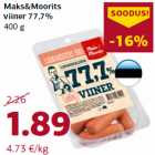 Allahindlus - Maks&Moorits
viiner 77,7%
400 g