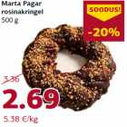 Allahindlus - Marta Pagar
rosinakringel
500 g