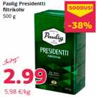 Allahindlus - Paulig Presidentti
filtrikohv
500 g