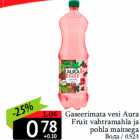 Allahindlus - Gaseerimata vesi Aura
Fruit vahtramahla ja
pohla maitsega