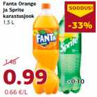 Allahindlus - Fanta Orange
ja Sprite
karastusjook
1,5 L