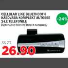 Allahindlus - CELLULAR LINE BLUETHOOTH KÄEDVABA KOMPLEKT AUTOSSE 2-LE TELEFONILE