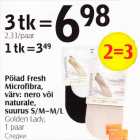 Allahindlus - Pöiad Fresh Microfibra, värv: nero või naturale, suurus S/M-M/L