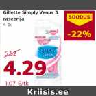 Allahindlus - Gillette Simply Venus 3
raseerija
4 tk