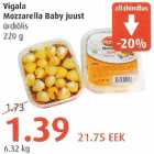 Allahindlus - Vigala Mozzarella Baby juust 