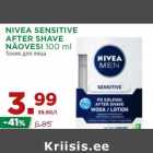 Allahindlus - NIVEA SENSITIVE
AFTER SHAVE
NÄOVESI