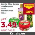 Allahindlus - Selesta Olive Senses
kehašampoon
500 ml
hoolduskreem
200 ml