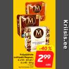 Pulgajäätiste
multipakk Magnum,
6 x 53 - 63 ml /
6 x 45 - 50 g