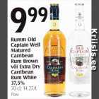 Rumm Old Captain Well Matured Carribean Rum Brown või Extra Dry Carribean Rum White