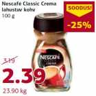 Allahindlus - Nescafé Classic Crema
lahustuv kohv
100 g