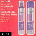 Juukselakk 250 ml või juuksevaht 200 ml Studio Line Silk & Gloss Extra Volume