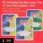 WC-värskendaja Duo Aktiv Lemon, Pine või Lime & Mint originaal + täide