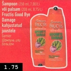 Šampoon 250 ml või palsam 200 ml Fructis Good Bye damage kahjustatud juustele