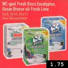 WC-geel Fresh Discs Eucalyplus, Ocean Breeze või Fresh Lime