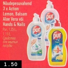 Nõudepesuvahend 3 x Action Lemon, Balsam Aloe Vera või Hands & Nails