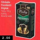 Allahindlus - Filtrikohv Presidenti Original