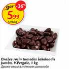 Allahindlus - Dražee rosin tumedas šokolaadis Jumbo, V.Pergale, 1 kg