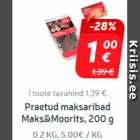 Praetud maksaribad
Maks&Moorits, 200 g