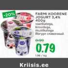 Allahindlus - FАRМI KOORENE JOGURT 3,4% 400g vaarikatega, kirssidega,mustikatega