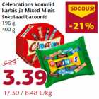 Allahindlus - Celebrations kommid
karbis ja Mixed Minis
šokolaadibatoonid