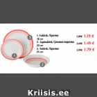 Allahindlus - 1.Taldrik; Tarelka 28 cm - 1,19; 2.Supitaldrik 20 cm - 1,49; 3.Taldrik 25 cm - 1,79