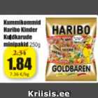 Kummikommid Haribo Kinder Kuldkarude minipakid 250 g