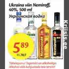 Allahindlus - Ukraina viin Nemiroff, 40%, 500 ml