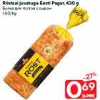 Röstsai juustuga Eesti Pagar, 430 g
