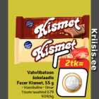 Vahvlibatoon
šokolaadis
Fazer Kismet, 55 g