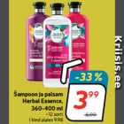 Šampoon ja palsam
Herbal Essence,
360-400 ml