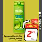 Šampoon Fructis 2in1
Garnier, 400 ml