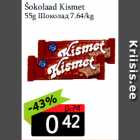 Allahindlus - Šokolaad Kismet
55g 