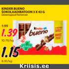 Allahindlus - KINDER BUENO ŠOKOLAADIBATOON 3 X 43 G