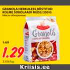 Allahindlus - GRANOLA HERKULESS RÖSTITUD KOLME ŠOKOLAADI MÜSLI 350 G