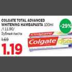 COLGATE TOTAL ADVANCED WHITENING HAMBAPASTA 100ml