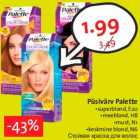 Allahindlus - Püsivärv Palette •superblond, E20 •meeblond, H8 •must, N1 •keskmine blond, N6